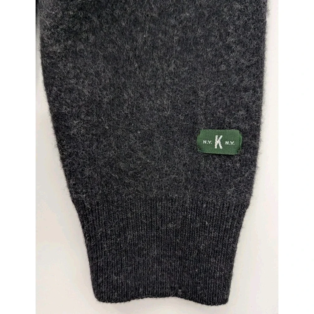 Knickerbocker New York Cardigan Sweater Men's Size Large Merino Wool Checkered